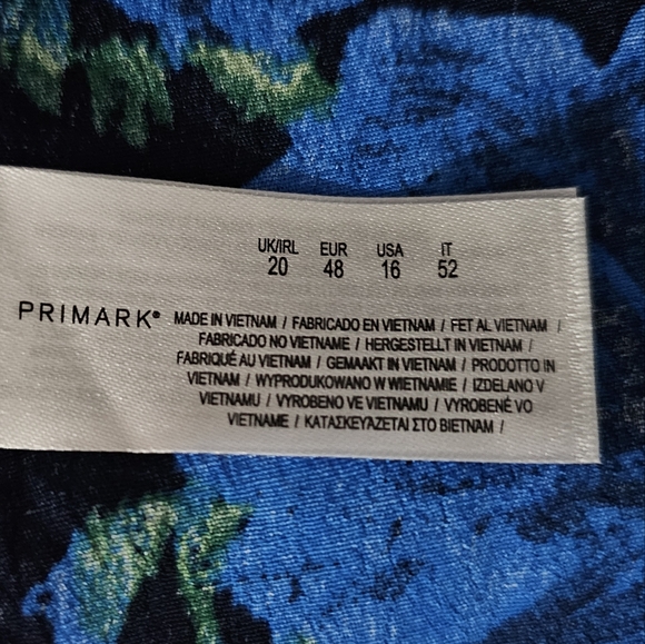 Primark Floral Swing Dress Plus Size 16 Blue Black Babydoll Over Print - Picture 10 of 11